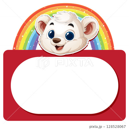 Cute Bear with Rainbow Frame 128528067