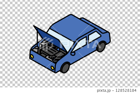 敞篷轎車，簡單可愛的等距線圖標 128528184