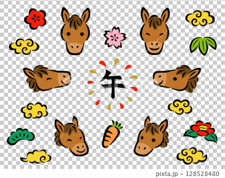 手繪馬臉與日式圖示集 128528480