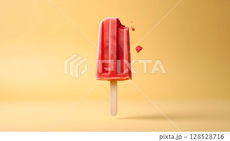 Colorful frozen dessert popsicles on a stick 128528716