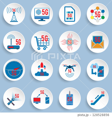 5G Technology Icons Set 128528856