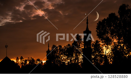 Musque Dome Night Building with Sky Moon Sunset Background Mubaruk Greeting Islam Ramadan Element Masjid Aqsa Hajj Kaaba Umrah Eid Arabian Religion Islamic Muhammad Arab Muslim Greeting. Musque Dome Night Building with Sky Moon Sunset Background Mubaruk Greeting Islam Ramadan Element Masjid Aqsa Hajj Kaaba Umrah Eid Arabian Religion Islamic Muhammad Arab Muslim Greeting. 128528880