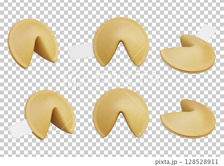 cartoon style fortune cookie 3D graphic 128528911