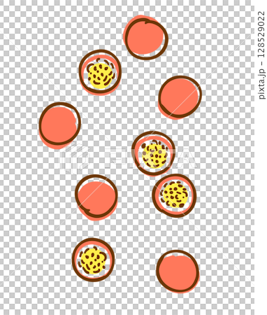 Passion fruit hand drawn illustration 128529022
