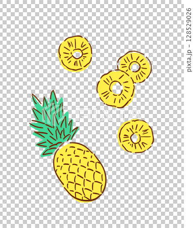 Hand drawn illustration of pineapple Hand drawn illustration of pineapple 128529026