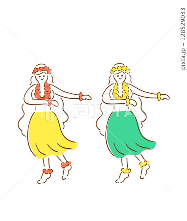 フラガールの手描きイラスト フラガールの手描きイラスト 128529033