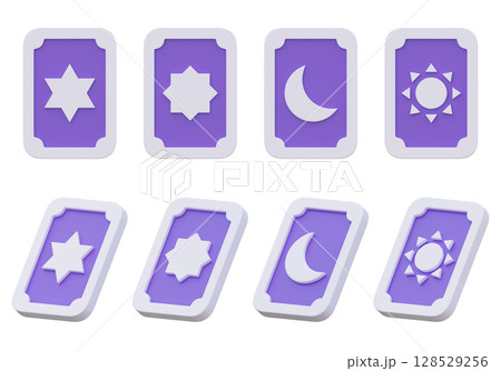 cartoon style tarot card 3D icon cartoon style tarot card 3D icon 128529256