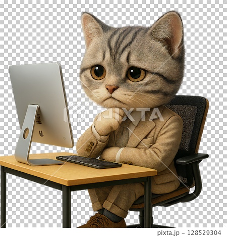 Businessman Cat - Worried Businessman Cat - Worried 128529304
