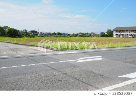 青空広がる田園風景 青空広がる田園風景 128529387