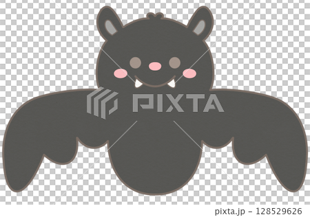 Hand drawn cute happy halloween flying bats 128529626