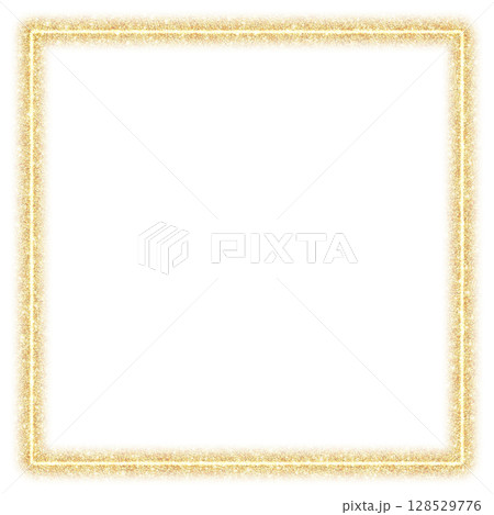 ゴールドのフレーム　グリッター　正方形 128529776