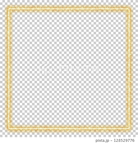 ゴールドのフレーム　グリッター　正方形 128529776
