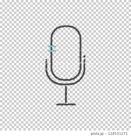 シンプルなマイクのアイコン【線のみ】 128531271