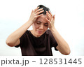 Woman Suffering from Severe Experiencing Migraine Headache in Distress 128531445