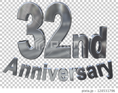 3DCG文字「32nd Anniversary/32周年マークキラキラ」 3DCG文字「32nd Anniversary/32周年マークキラキラ」 128531796