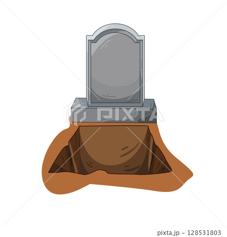 illustration of open grave 128531803