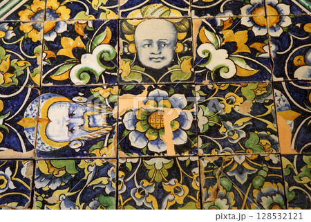 pavement in Ecouen castle, Ecouen, France 128532121