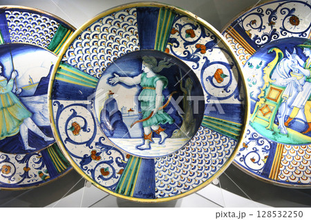ancient ceramic pottery dish from renaissance ancient ceramic pottery dish from renaissance 128532250