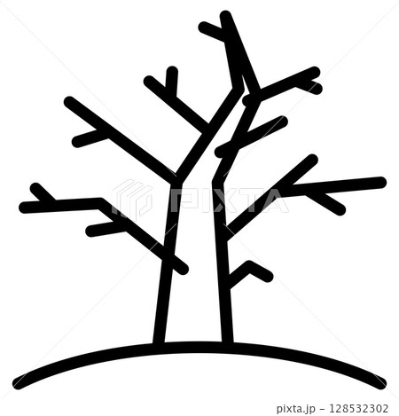 Bare Tree Line Icon Vector with Editable Stroke Bare Tree Line Icon Vector with Editable Stroke 128532302