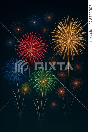 打ち上がる夏の花火 打ち上がる夏の花火 128532308