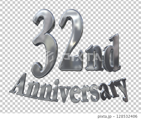 3DCG文字“32週年/32週年紀念馬克·斯帕克” 3DCG文字“32週年/32週年紀念馬克·斯帕克” 128532406
