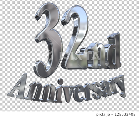 3DCG文字“32週年/32週年紀念馬克·斯帕克” 3DCG文字“32週年/32週年紀念馬克·斯帕克” 128532408