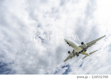 朝の仙台空港 着陸中の飛行機 宮城県名取市 朝の仙台空港 着陸中の飛行機 宮城県名取市 128532700