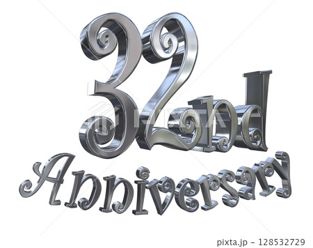 3DCG文字「32nd Anniversary/32周年マークキラキラ」 3DCG文字「32nd Anniversary/32周年マークキラキラ」 128532729