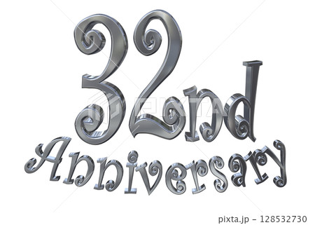 3DCG文字「32nd Anniversary/32周年マークキラキラ」 3DCG文字「32nd Anniversary/32周年マークキラキラ」 128532730