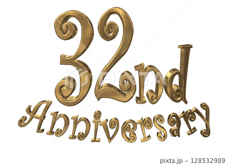 3DCG文字「32nd Anniversary/32周年マークキラキラ」 3DCG文字「32nd Anniversary/32周年マークキラキラ」 128532989