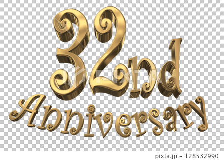 3DCG text "32nd Anniversary/32nd Anniversary Mark Sparkle" 3DCG text "32nd Anniversary/32nd Anniversary Mark Sparkle" 128532990