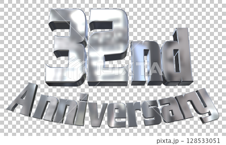 3DCG text "32nd Anniversary/32nd Anniversary Mark Sparkle" 128533051