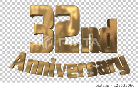 3DCG text "32nd Anniversary/32nd Anniversary Mark Sparkle" 128533066