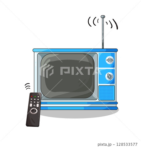 illustration of tv and remote illustration of tv and remote 128533577