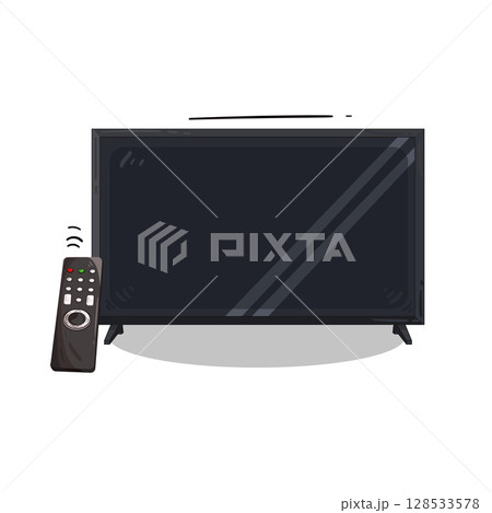 illustration of tv and remote illustration of tv and remote 128533578