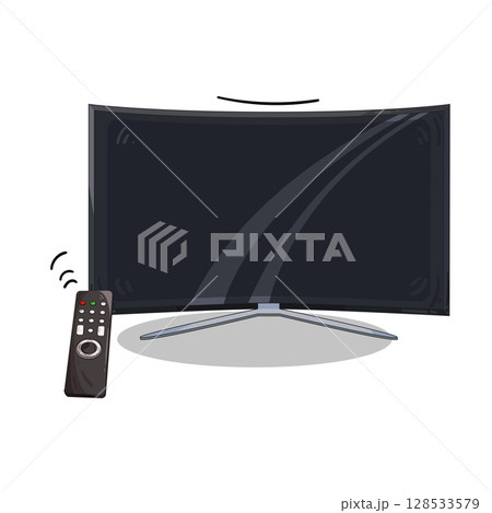 illustration of tv and remote illustration of tv and remote 128533579