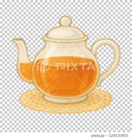 [茶時間] 玻璃茶壺插畫/茶墊 128533651