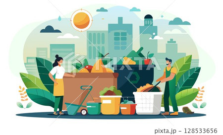 Composting diverts organic waste from landfills, reducing greenhouse gas emissions and promoting sustainability. 128533656
