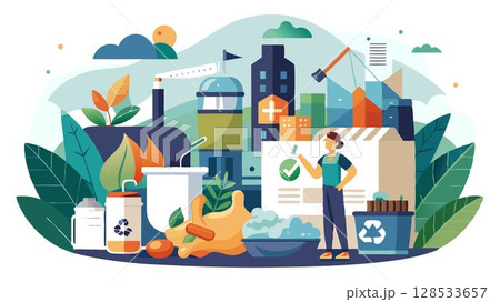Opt for reusable alternatives to single-use plastics and disposable items, minimizing waste and pollution. 128533657