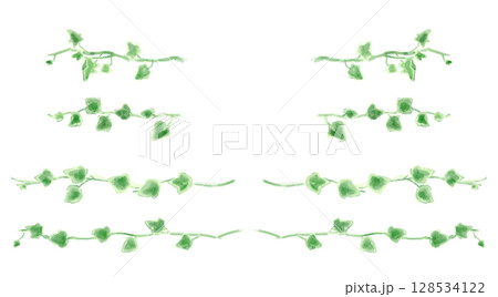 アイビーのイラストセット、ボタニカルナチュラル系。 アイビーのイラストセット、ボタニカルナチュラル系。 128534122