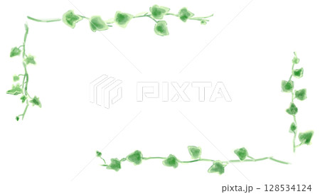 アイビーのイラストセット、ボタニカルナチュラル系。 128534124