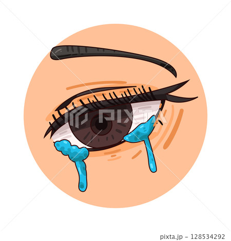 illustration of crying eyes 128534292