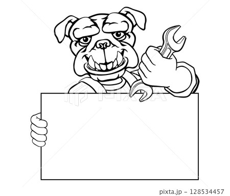 Bulldog Mechanic Plumber Spanner Wrench Handyman 128534457