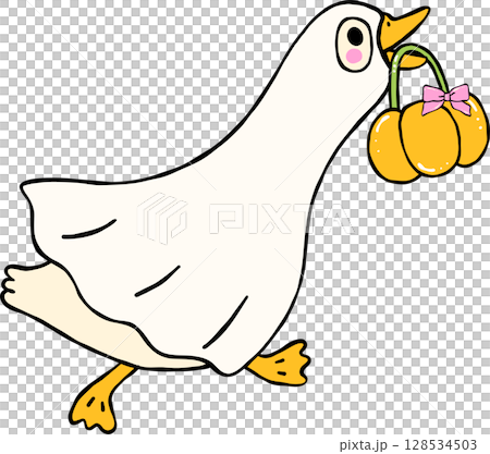 Cute Halloween Silly Goose doodle spooky running ghost sheet goose hand drawn, trick or treat Cute Halloween Silly Goose doodle spooky running ghost sheet goose hand drawn, trick or treat 128534503