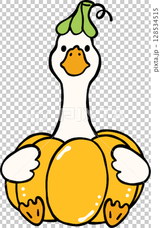Cute Halloween Silly Goose doodle spooky pumpkin goose hand drawn, trick or treat Cute Halloween Silly Goose doodle spooky pumpkin goose hand drawn, trick or treat 128534515
