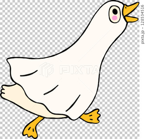 Cute Halloween Silly Goose doodle spooky running ghost sheet goose hand drawn Cute Halloween Silly Goose doodle spooky running ghost sheet goose hand drawn 128534516