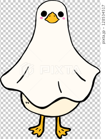 Cute Halloween Silly Goose doodle spooky ghost sheet goose hand drawn Cute Halloween Silly Goose doodle spooky ghost sheet goose hand drawn 128534517
