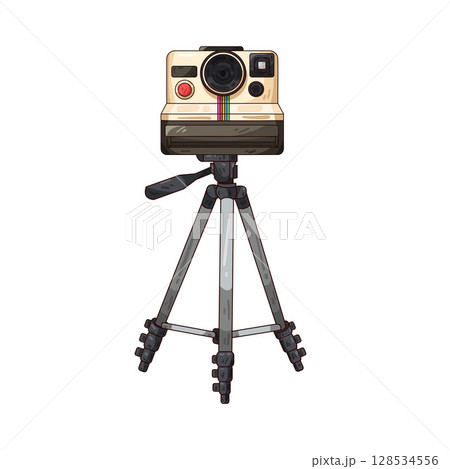 illustration of camera on tripod illustration of camera on tripod 128534556