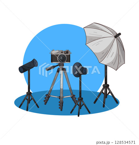 illustration of photo studio illustration of photo studio 128534571