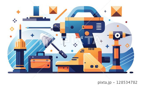 Power tools like drills, saws, and sanders significantly enhance efficiency for more complex projects. 128534782